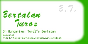bertalan turos business card